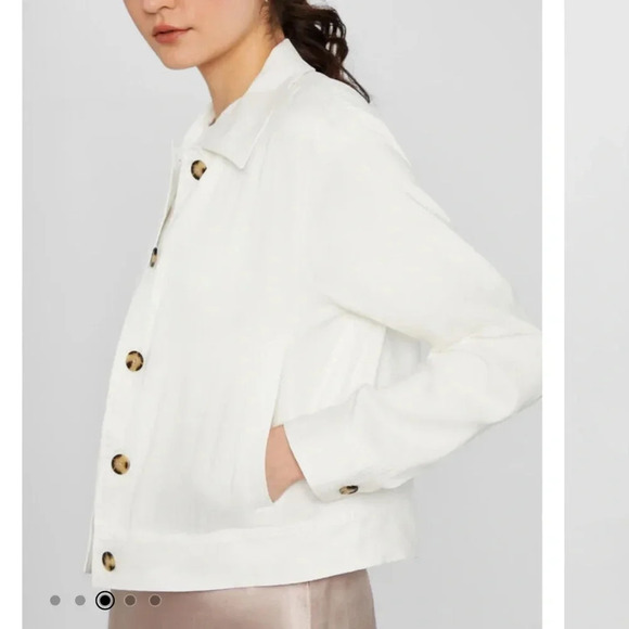 Club Monaco - Button Shirt Jacket - White - Size Small - Picture 2 of 13